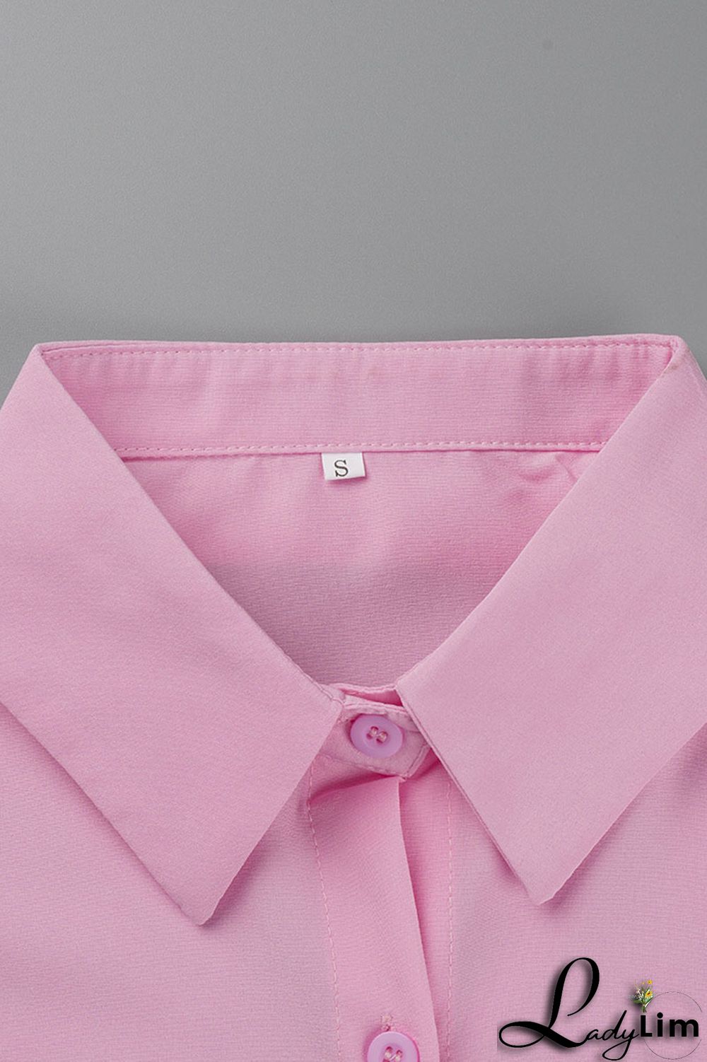 Light Blue Casual Simplicity Solid Patchwork Buckle Turndown Collar Long Sleeve Two Pieces