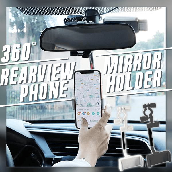 360° Rearview Mirror Phone Holder