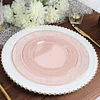 10 Pack | 7.5" Blush / Rose Gold Plastic Dessert or Appetizer Plates With Gold Rim and Hammered Design