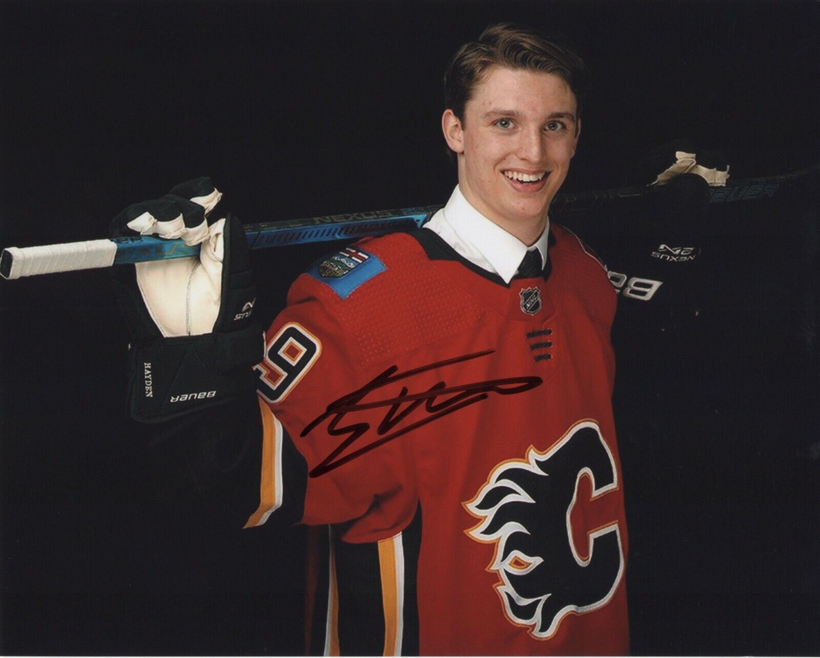 JACOB PELLETIER SIGNED AUTOGRAPH CALGARY FLAMES 8X10 Photo Poster painting #3