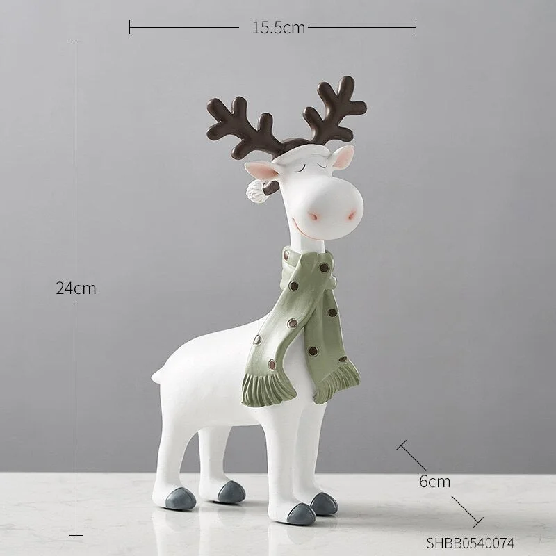 Resin Deer Statues Decoration Animal Figures Model Home Decoration Accessories Modern Living Room Decoration Christmas Gifts