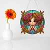 Diamond Painting Double Sided Cute Girl Hanging Pendant for Wall