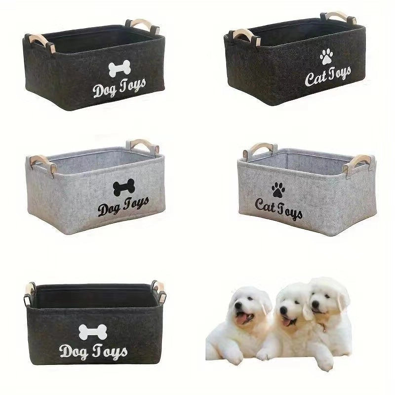 Factory Direct Dog Toy Felt Storage Box Home Storage Basket Sundries Dirty Clothes Storage Bag Storage Basket