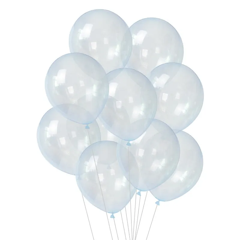 20Pcs/lot 12inch Crystal Bubble Balloons Colorful Transparent Latex Balloons Birthday Party Decor Wedding Summer Helium Globals