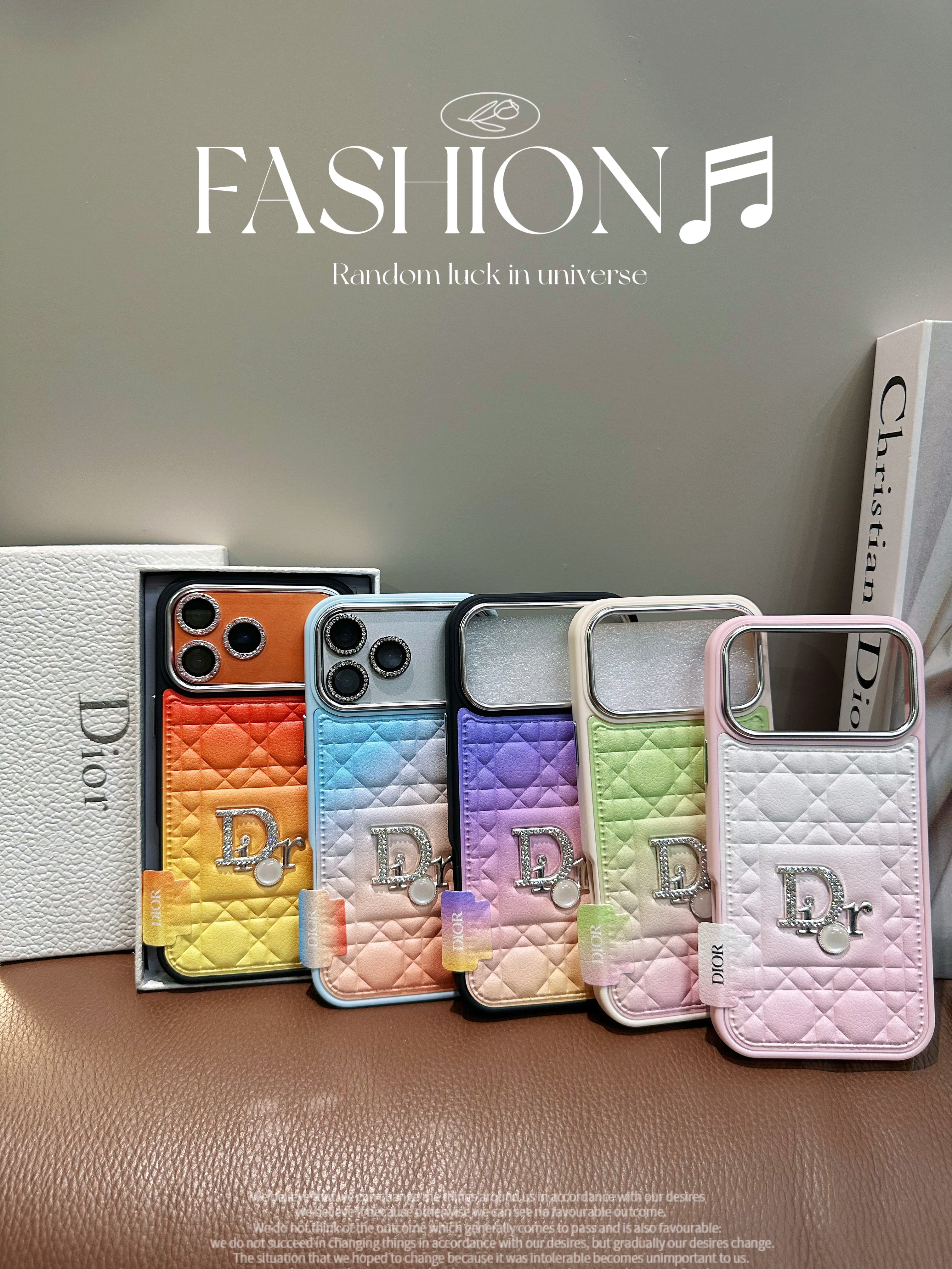Aesthetic Christian Dior Cannage Quilted iPhone Case | Luxury Gradient Pearl Phone Cover for Your Daily OOTD