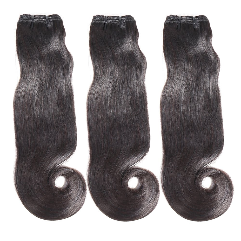 Funmi Curvy Straight Hair Bundles Human Hair 3 Bundles Fumi Straight Hair Weaves Double Drawn Natural Black Color Hair Extension Zaesvini