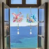 2Pcs Diamond Painting Acrylic Double Sided Flowers and Birds Wind Chime Suncatcher with Crystal Hanging Pendant
