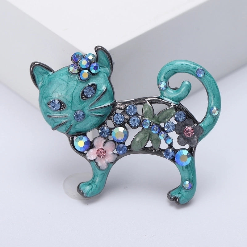 Pin Animal Alloy Enamel Plating Inlay Artificial Diamond Women’s Brooches
