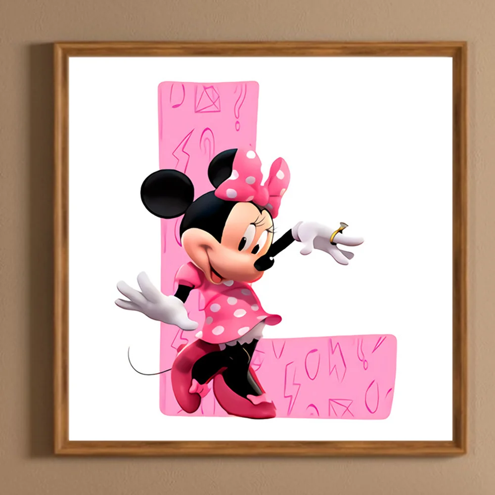 Full Round Diamond Painting 30*30cm - Minnie Mouse Letter L