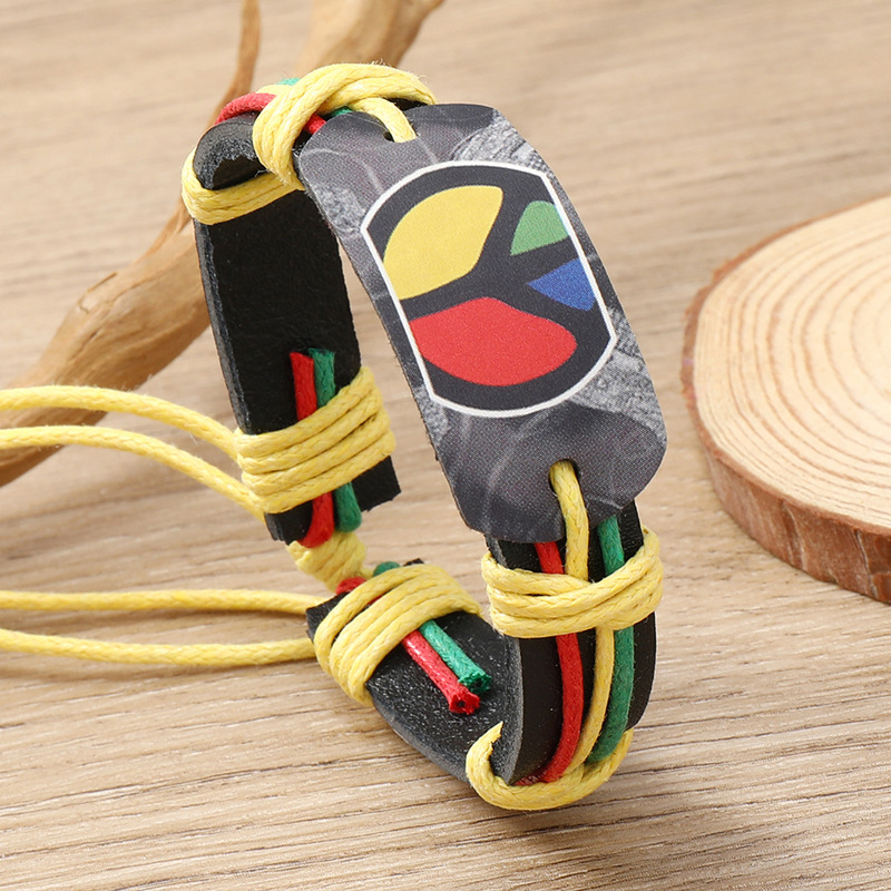 Comstylish Vintage Hippie Vibe Colorful Peace Braid Bracelet