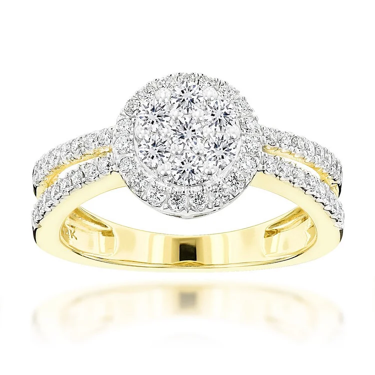 Full Rhinestone Bling Women Ring Iced Out Luxury Jewelry