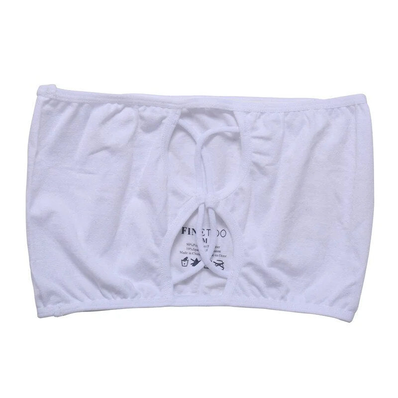 FINETOO Sexy Strapless Women's Underwear Set Seamless Woman Crop Top Suit Front Closure Tank Top + Lace Panty Push Up Lingerie