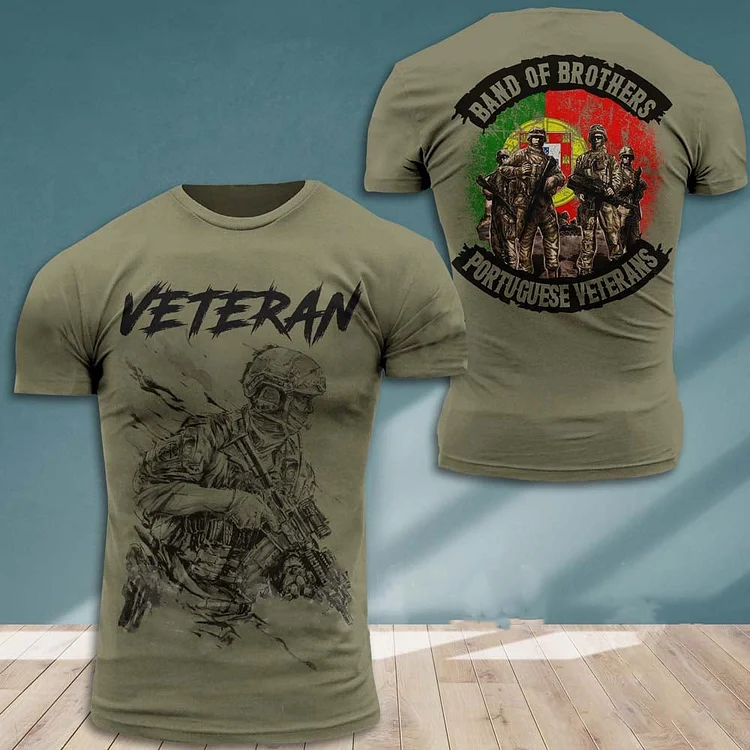 Broswear Veteran Soldier Painting Vintage Casual T-Shirt