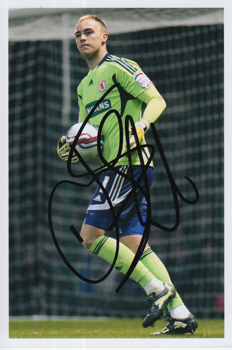 MIDDLESBROUGH HAND SIGNED JASON STEELE 6X4 Photo Poster painting.