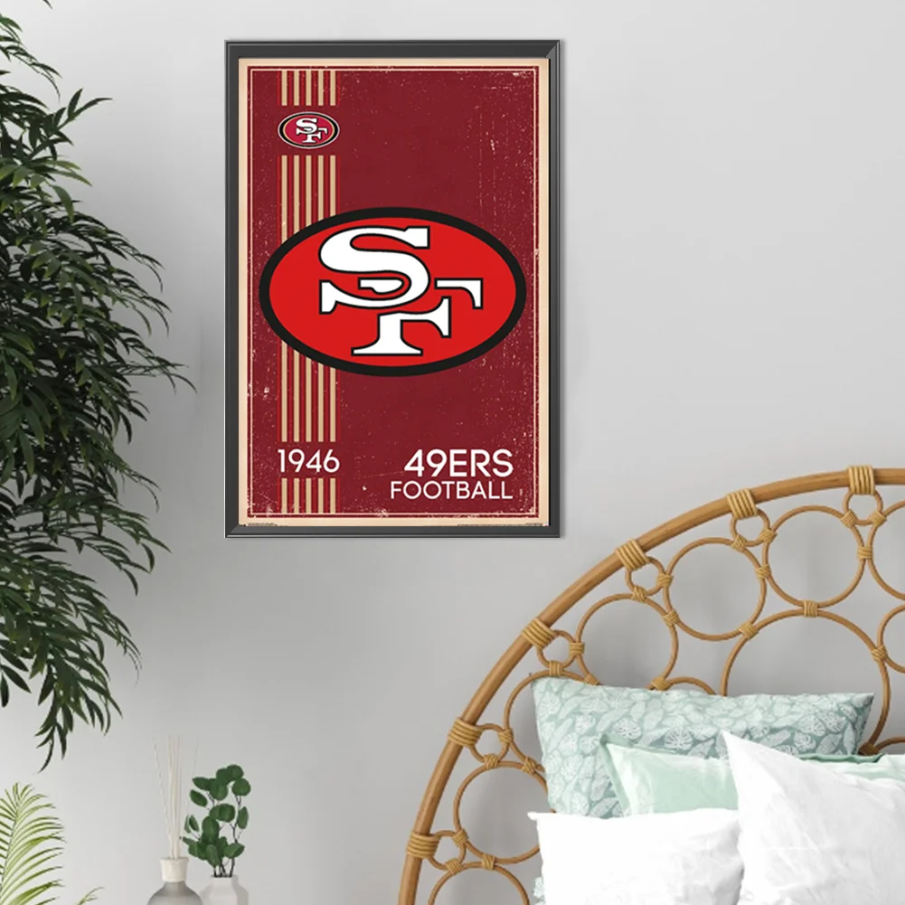 Diamond Painting - Full Round Drill - San Francisco 49ers(Canvas|30*45cm)