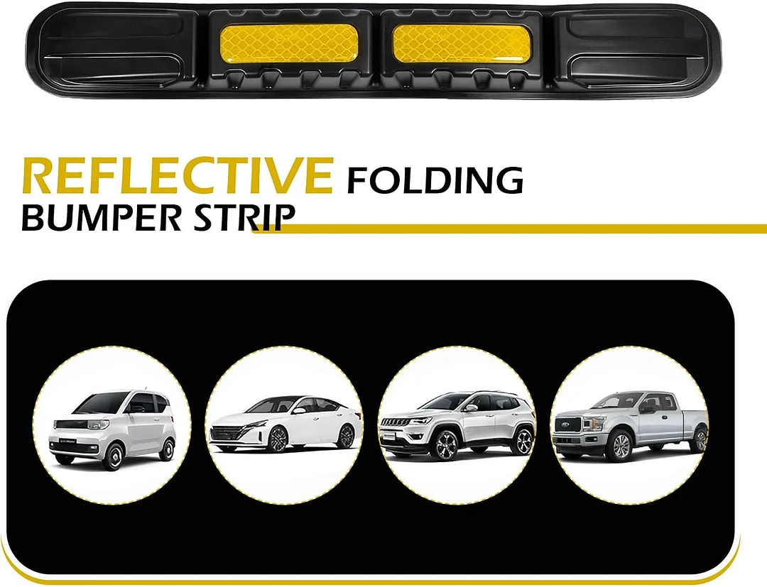 Car bumper protection strip, anti-collision foldable bumper protection strip, with strong reflective patches