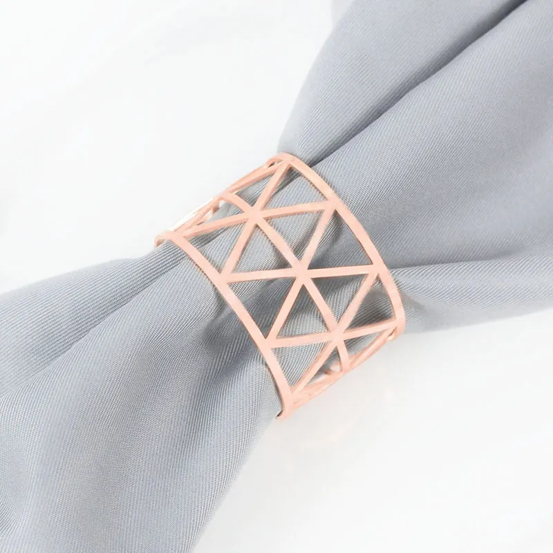 6pcs Rose Gold Napkin Ring Chair Buckles Birthday Party Table Decoration Wedding Favors Christmas Dinner Table Napkin Holders