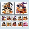 (Multi-Style) Halloween Pumpkin Gnome-14CT Counted Cross Stitch 40*40cm/15.75*15.75in