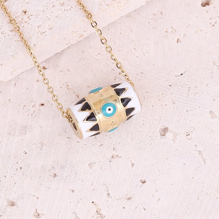 Cross Zircon Drop Oil Eye Necklace KERENTILA