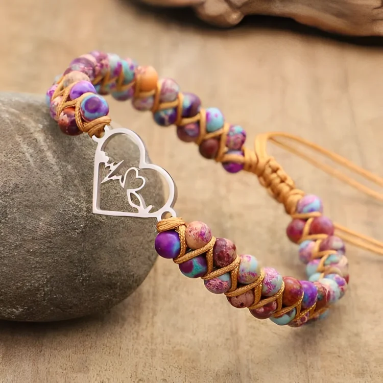 For Granddaughter - Always Keep Me In Your Heart, For You Are Always In Mine Heart Beads Bracelet