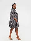 Elsie Glamour Ayanna Floral Cape Dress - Black