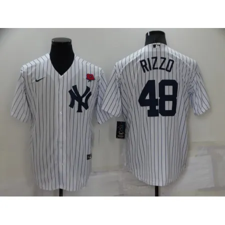 Men's New York Yankees #48 Anthony Rizzo White Cool Base Stitched Baseball Jersey BJ42