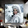 Beaux loups des neiges-plein rond diamant peinture-40 * 40cm