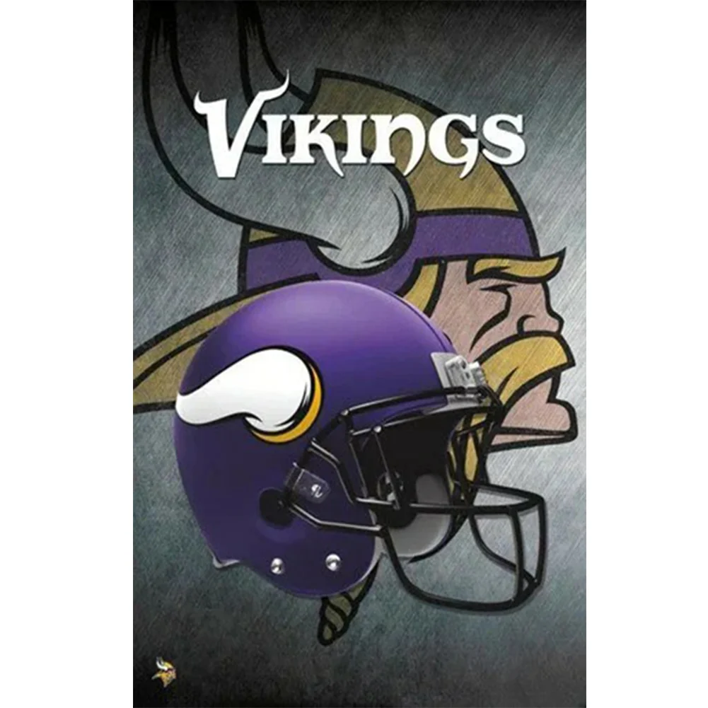 Big Size Round Diamond Painting - Minnesota Vikings(35*50cm)