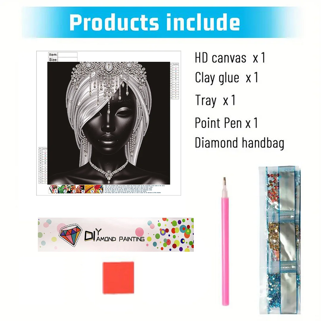 Diamond Painting - Partial Special Shaped Drill - Silver Black Beauty(Canvas|30x30cm)