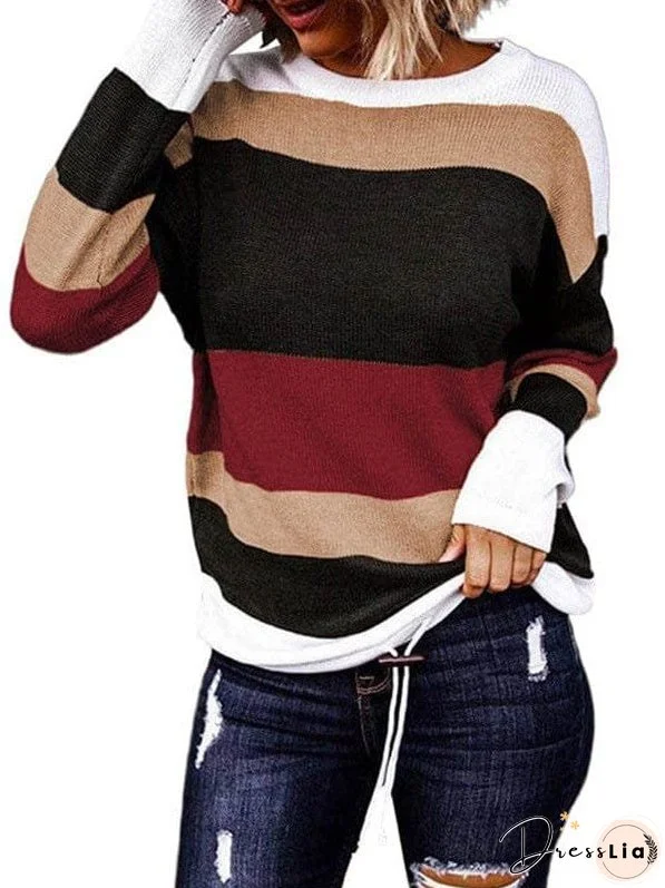 Horizontal Striped Knit Sweater