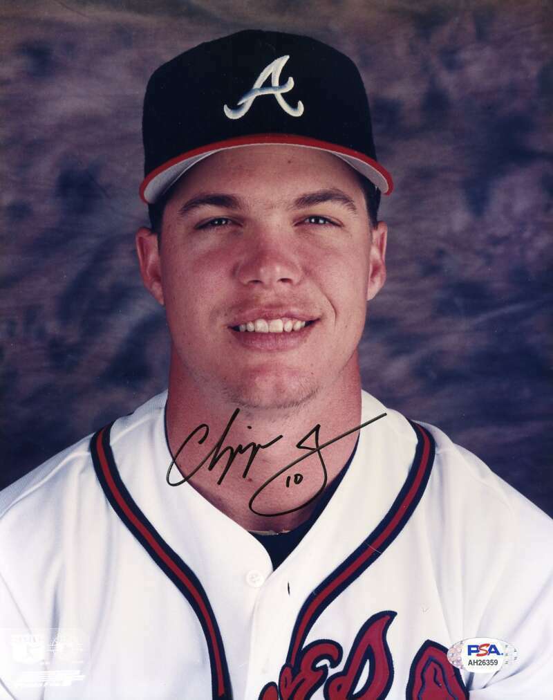 Chipper Jones PSA DNA Coa Hand Signed 8x10 Photo Poster painting Autograph