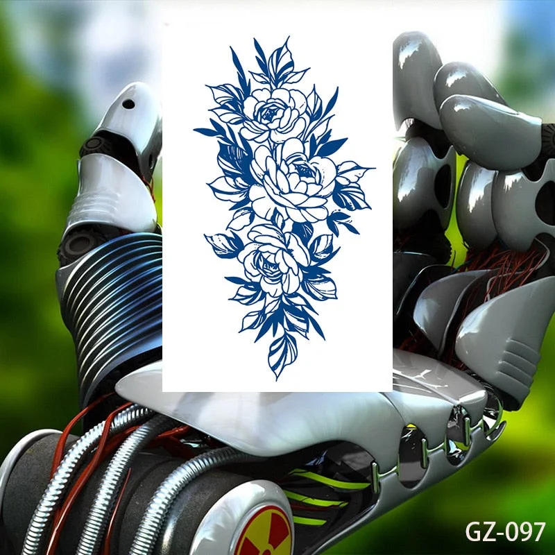 Temporary Waterproof Tattoos Stickers Creative Necklace Flowers Juice Ink Lasting Sexy Girls Arm Neck Waist Buttocks Fake Tatoo