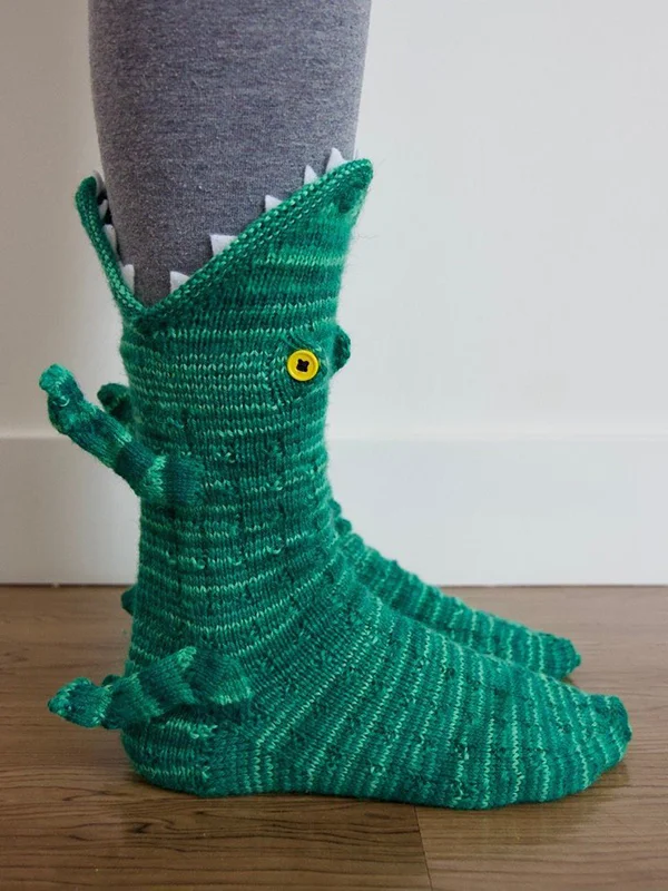 Women's Halloween Knit 3D Animal Decor High Top Socks
