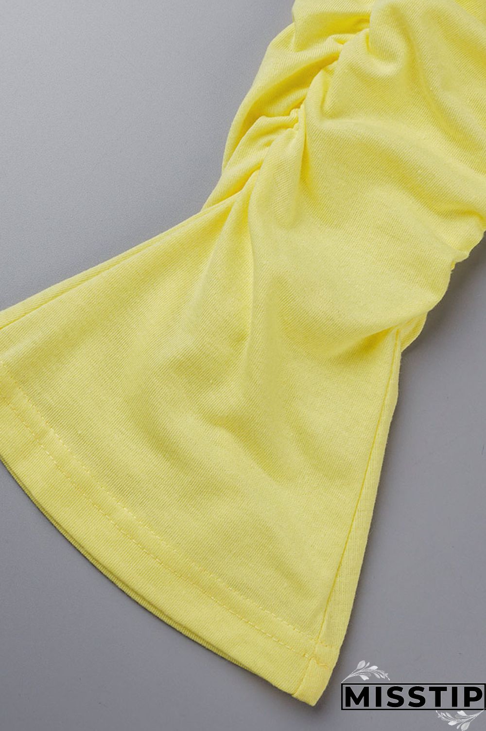 Light Blue Casual Solid Patchwork Fold High Waist Pencil Solid Color Bottoms