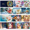 12Pcs Diamond Painting Snowman Animals Greeting Card Set with Envelope