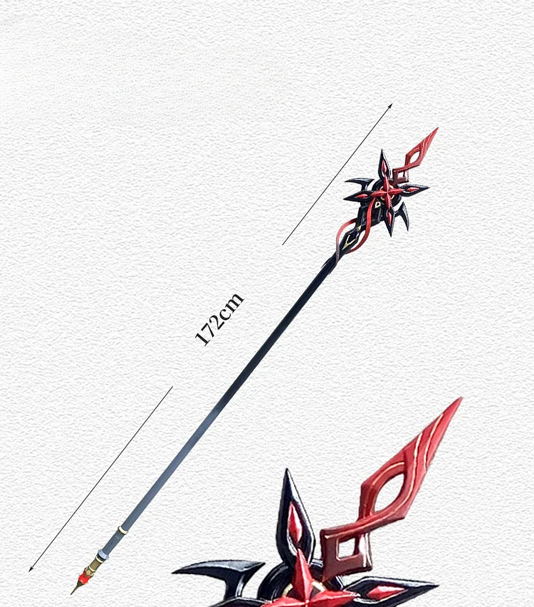 【Wetrose】In Stock Genshin Impact Crimson Moon's Semblance Knave Arlecchino Weapon Model Scythe Pike Cosplay Props