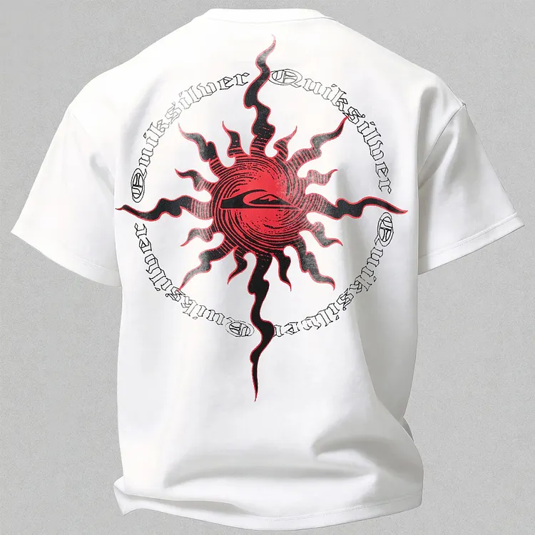 Tribal Sun Quiksilver Logo Printed Men's T-shirt