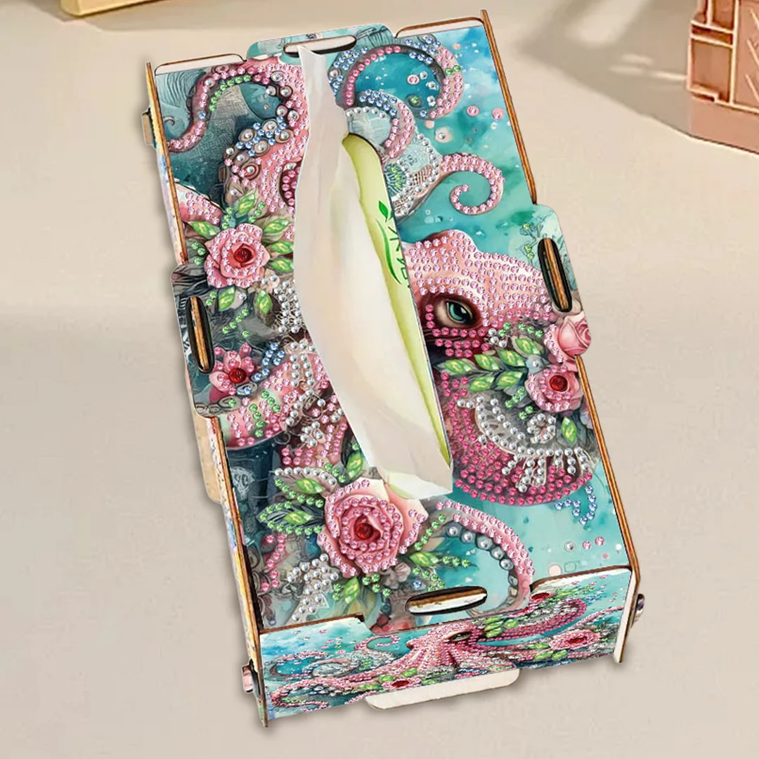 Octopus DIY Diamond Art Paper Towel Holder for Home and Office Decoration