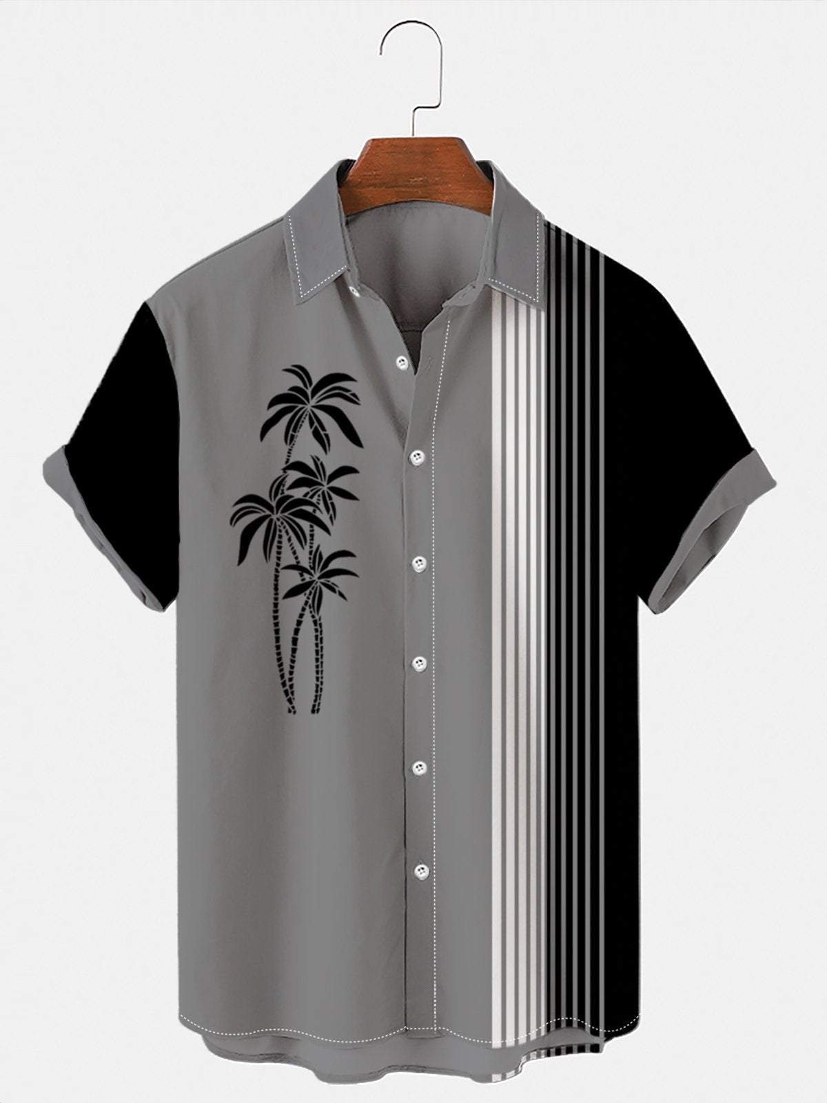 Summer New Coconut Tree Hawaii Camping Forest Beach Party Surfing Comfortable Everyday Men's Shirt - Flawed PLUSCLOTHESMAN