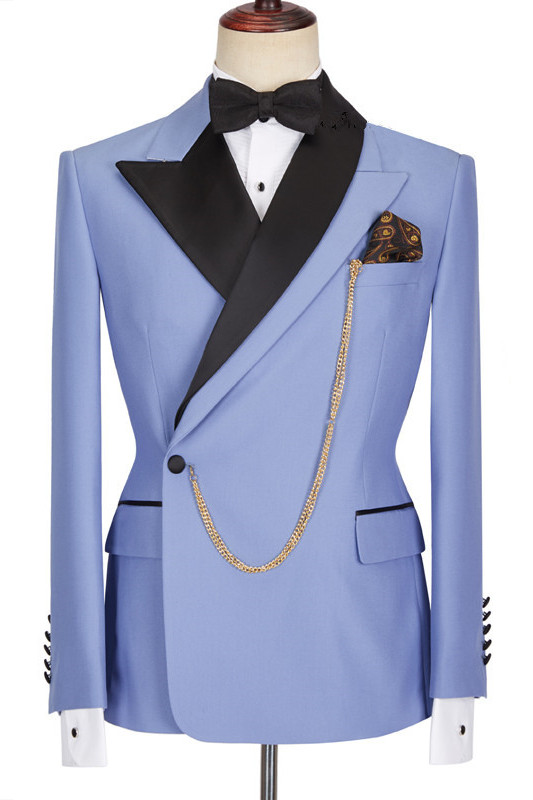 Bellasprom Morden Blue Best Fited Business Prom Suit For Guys With Peaked Lapel Bellasprom