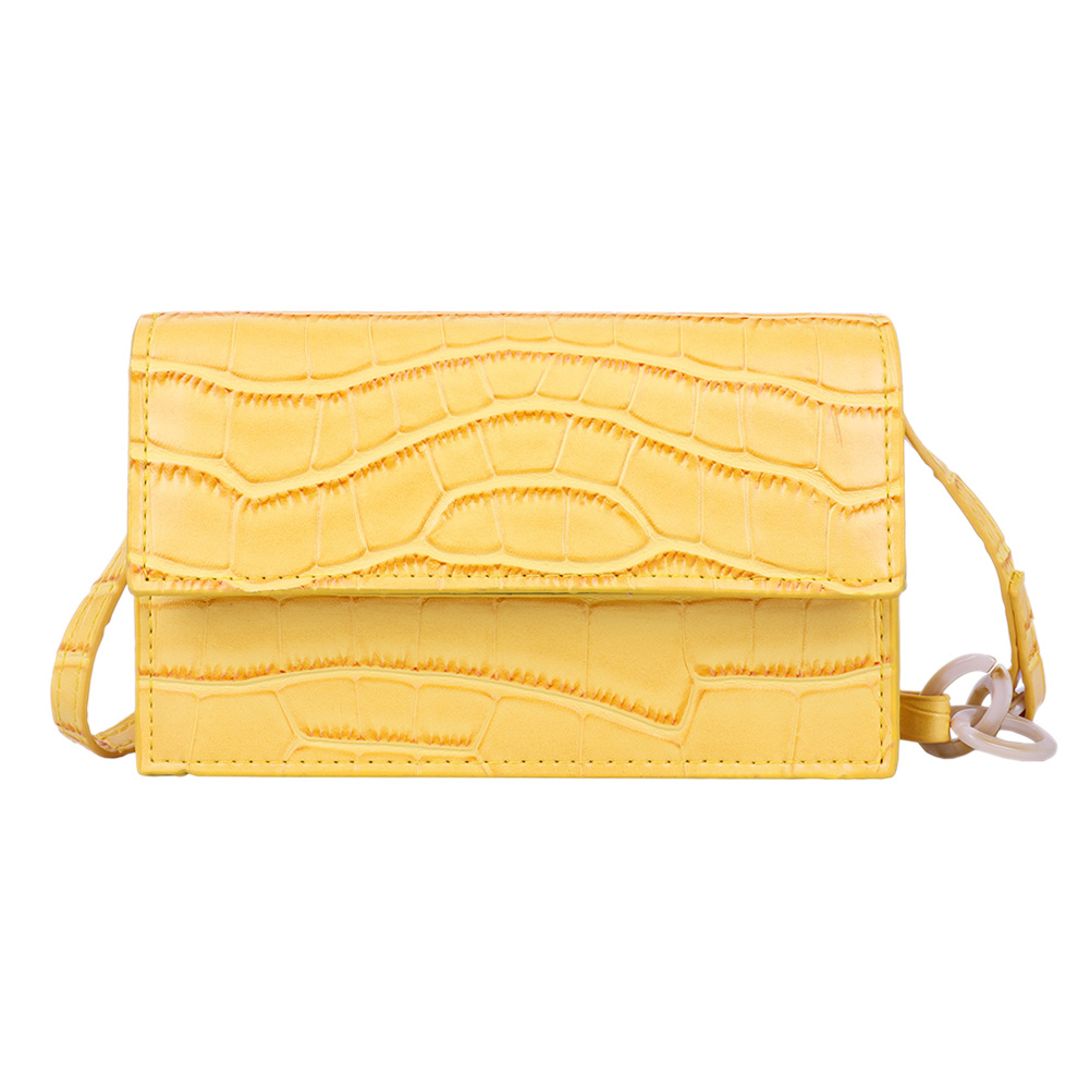 

Retro Alligator PU Crossbody Bag for Small Square Flap Shoulder Purse, Yellow, 501 Original