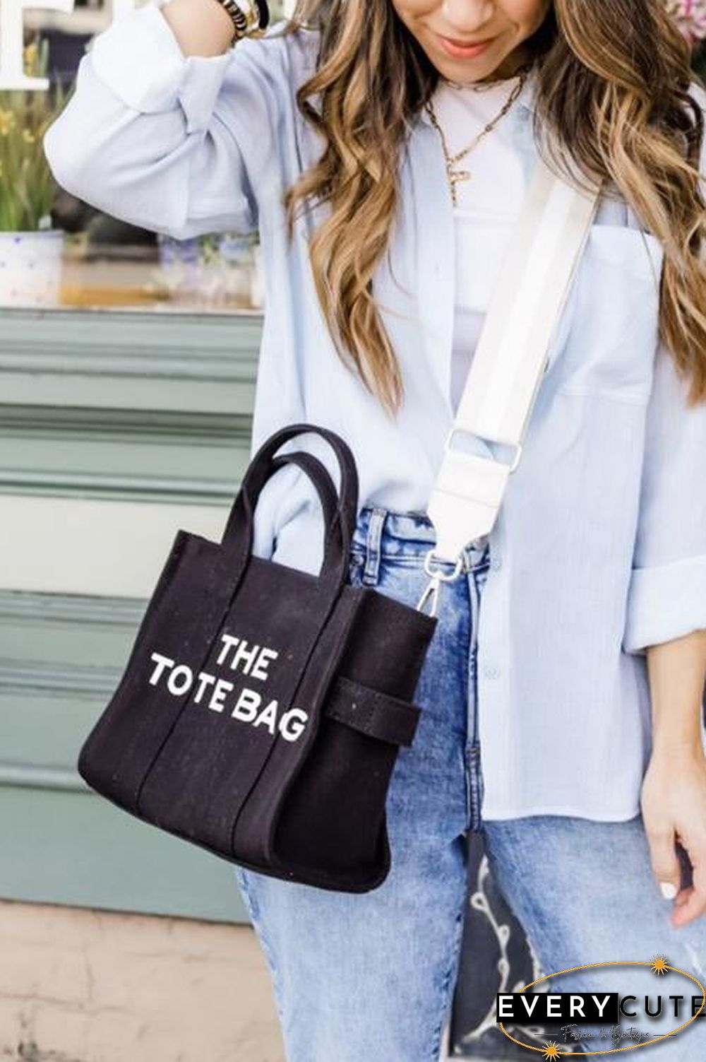 Canvas Crossbody Tote Bag