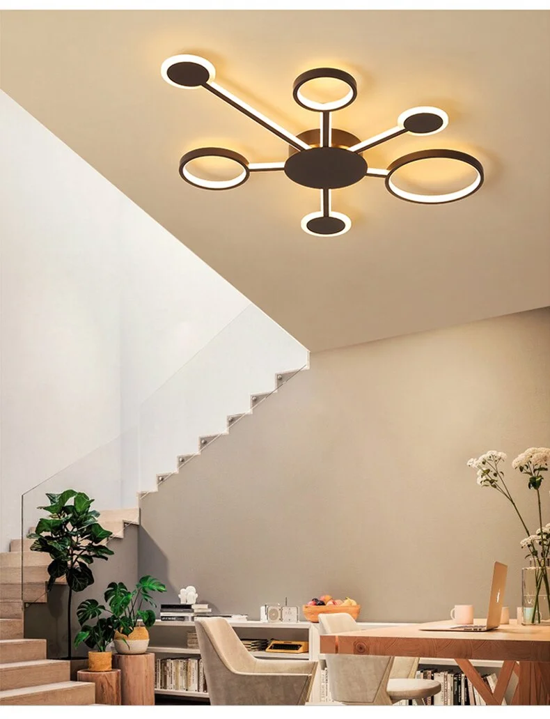 Modern Led Spaceship Chandelier Lighting Nordic Creative  Pendent Lamp For Living/Dining Room Bedroom Kitchen  Home
