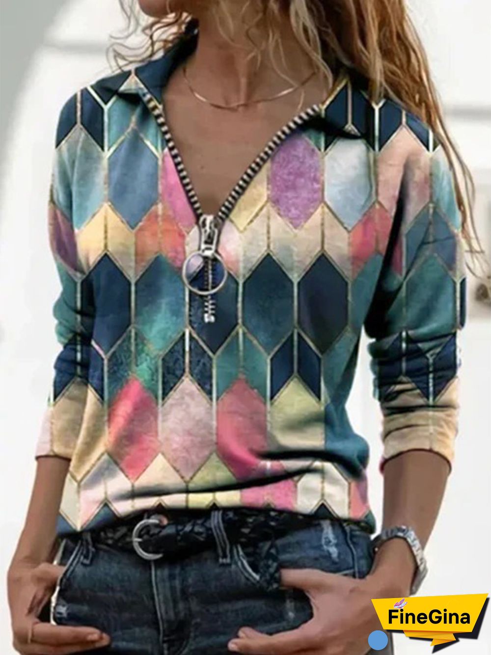 Women Casual Multicolor Long Sleeve Shirts