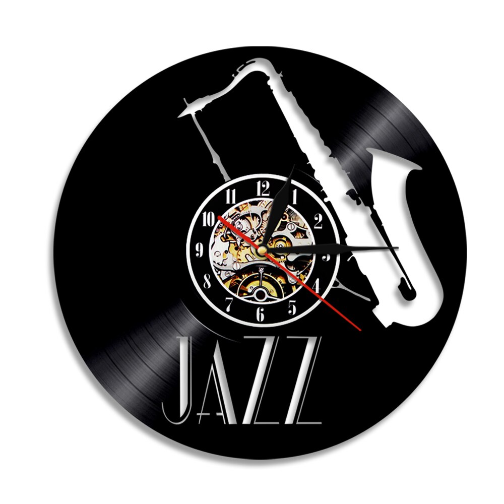 

Jazz Musical Instrument Wal - Vinyl Record Wall Clock - Without LED, 501 Original