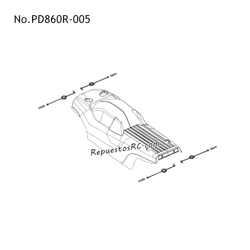 PD RACING TR10-4S Piezas Carrocer&iacute;a del Coche PD860R-005