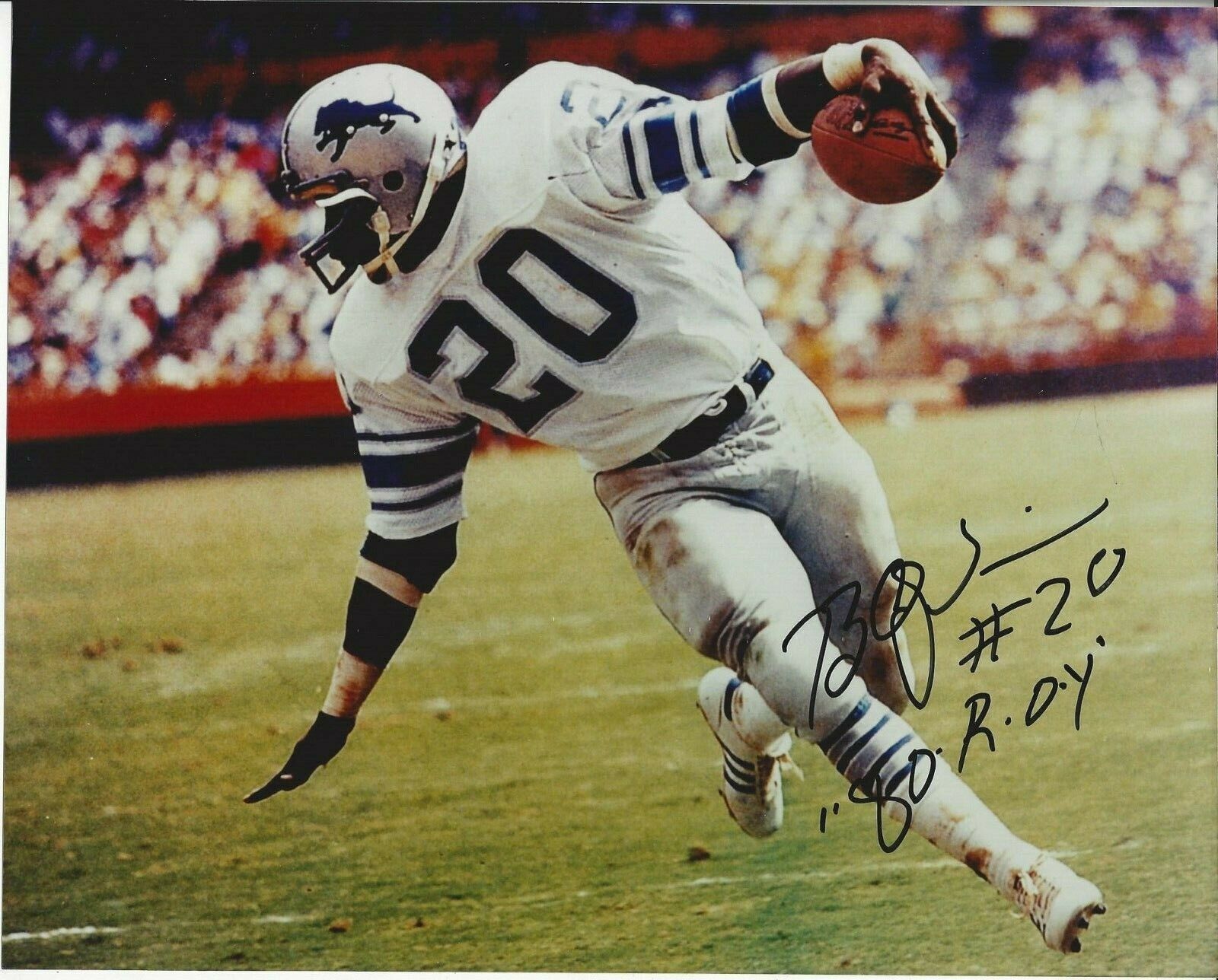 Billy Sims Autographed 8x10 Detroit Lions Heisman Trophy Winner 1978 #7