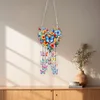 Acrylic Double Sided Flower Heart Crystal Wind Chimes Pendant Kit for Wall Decor