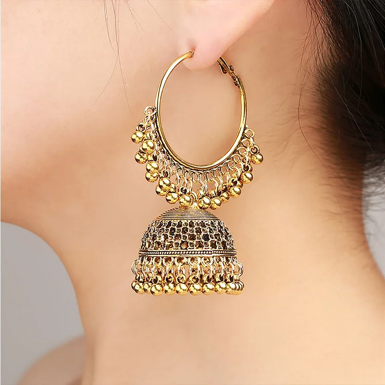 Design bells vintage alloy exaggerated women's earrings