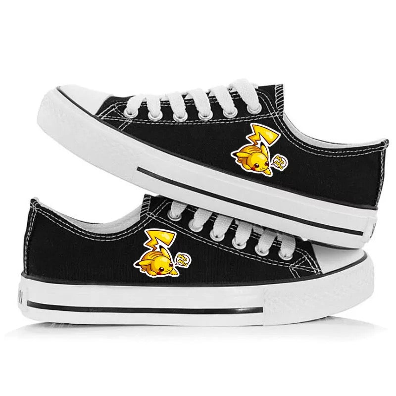 Mayoulove Pokemon Pikachu #9 Casual Canvas Shoes Unisex Sneakers For Kids Adults-Mayoulove